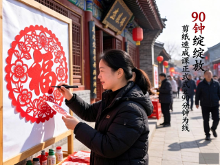 商丘古城非遗街区，90分钟速成剪纸课，体验窗花艺术之美