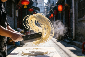 刀削面飞舞秀，山西面食的功夫艺术