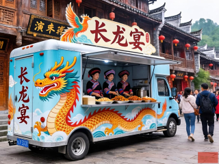 流动餐车里的凤凰古城长龙宴，一场文化味蕾之旅