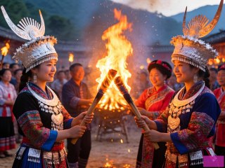 彝族火把节的信仰之光，星火传承的庆典盛典