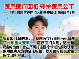 5月1日起医疗回扣入刑，严守医患公平新规解读