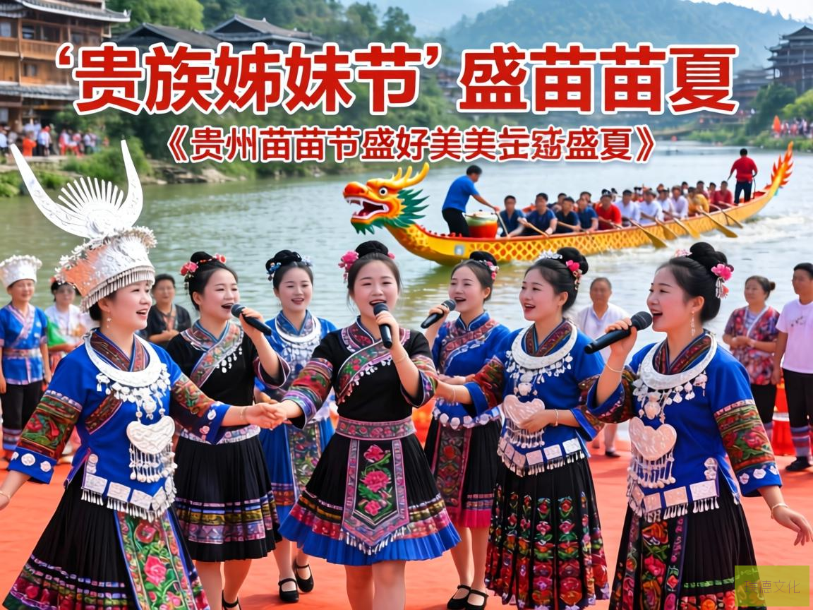 苗族姊妹节，一场盛大的民族狂欢，在我国贵州苗族地区每年盛夏举行。这一天，苗家姑娘们身着鲜艳的民族服饰，欢聚一堂，共庆佳节。她们用舞蹈、歌唱、赛龙舟等形式，表达对美好生活的向往