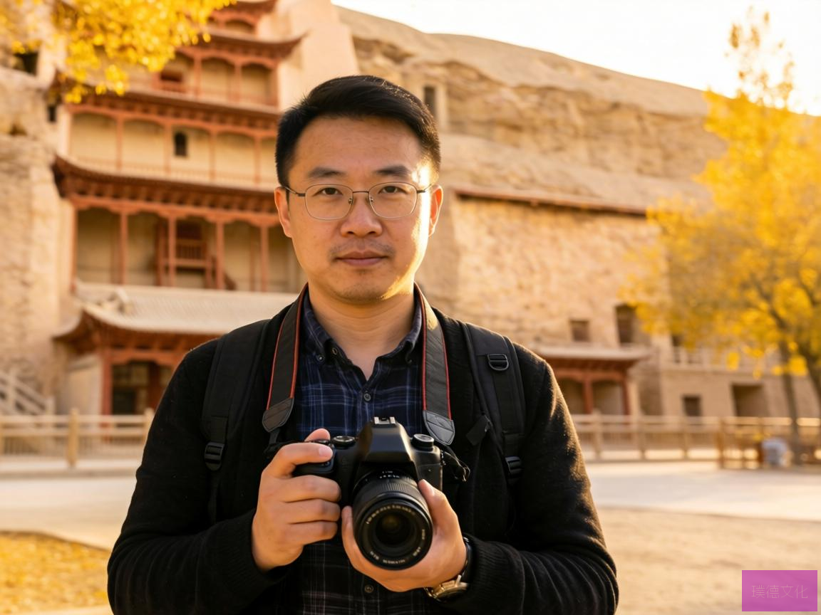 在那个金色的秋日午后，摄影师李明站在敦煌莫高窟的遗址前，手中紧握着那台记录无数岁月流转的相机。他的眼神中，闪烁着对贺娇龙无尽的怀念与敬意